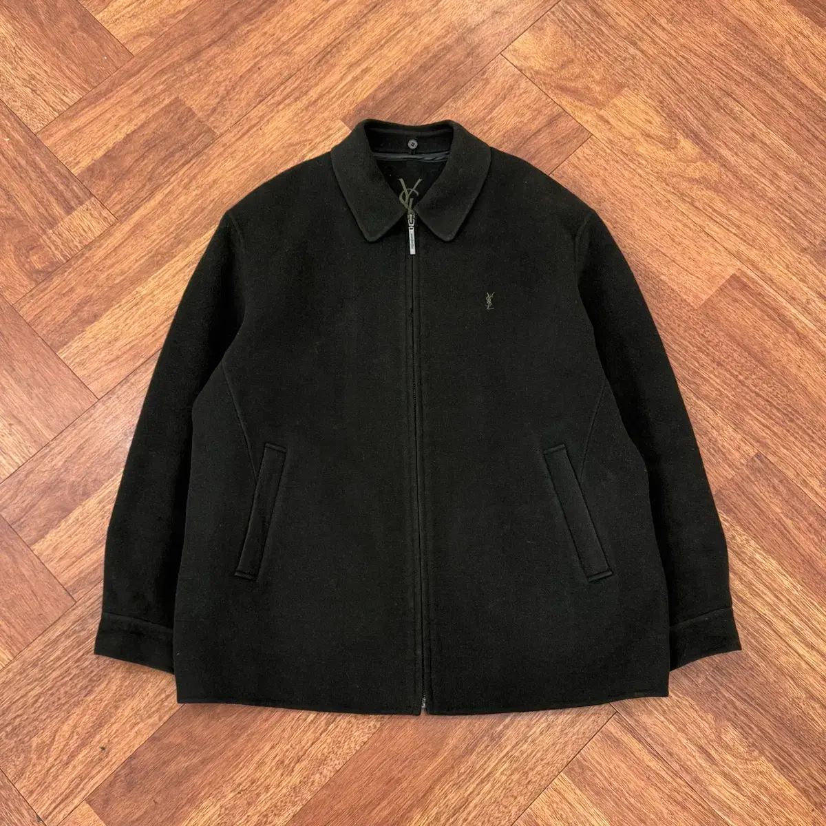 100 YVES SAINT LAURENT イヴ・サンローラン 90s ウール KARA（カラ）ジップアップ ジャケット