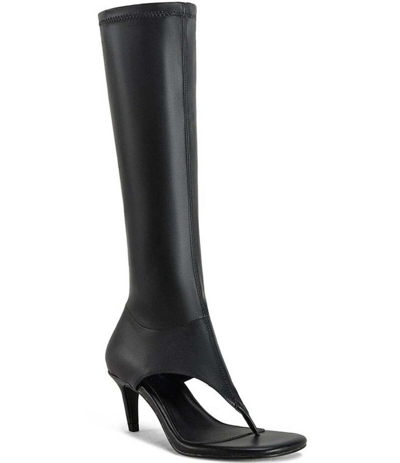 アザレア ワン レディース シューズ サンダル ブーツ Azalea Wang Cecile Stretch Thong Boots Black ブラック