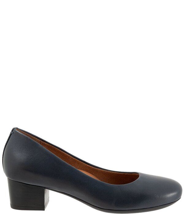 ソフトウォーク レディース シューズ パンプス レザー ヒール SoftWalk Lynn Leather Block Heel Pumps Navy ネイビー