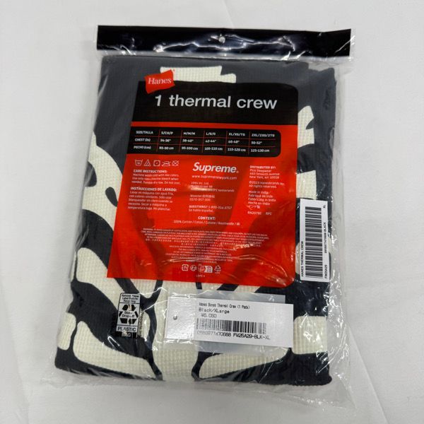 新品未使用　シュプリーム　サーマル CREW XL/XG Supreme 未使用】Supreme/シュプリーム【21AW】Hanes Bones Thermal Crew