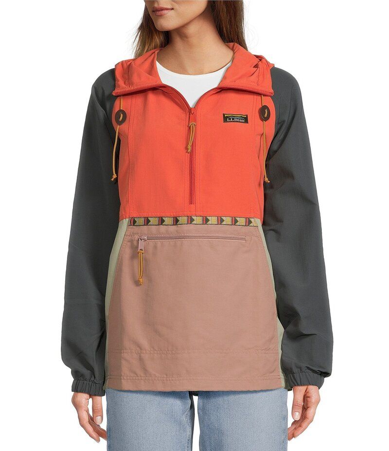 エルエルビーン レディース アウター コート ジャケット LLBean Mountain Classic Color Block Anorak Jacket Burnt SiennaMauve Taupe トープ