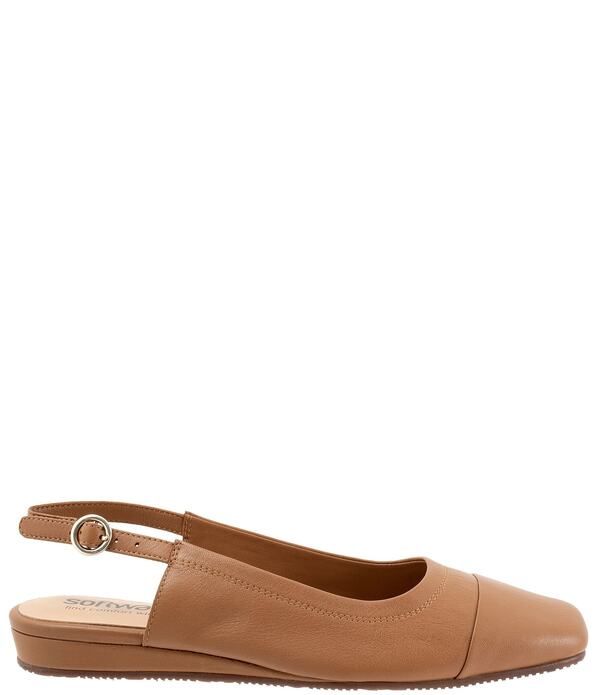 ソフトウォーク レディース シューズ パンプス レザー SoftWalk Vittoria Leather Sling Flats Tan タン