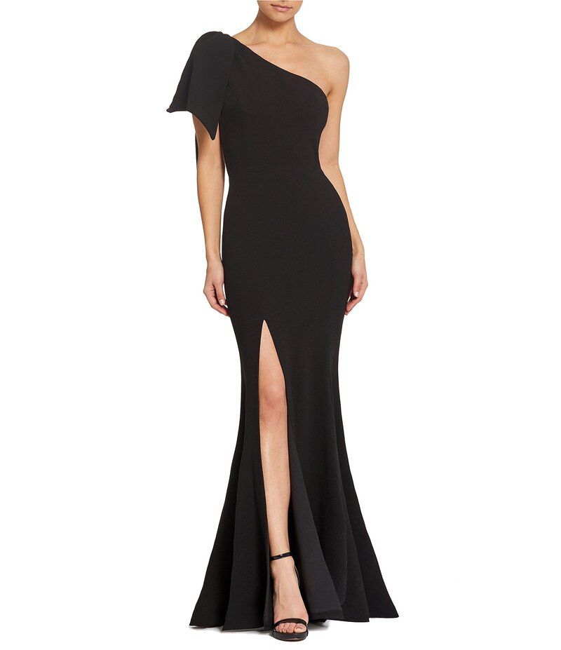 ドレスザポプレーション レディース トップス ワンピース アシンメトリー ノースリーブ マキシ Dress the Population Georgina Asymmetrical Neck Sleeveless Bow Shoulder Maxi Dress