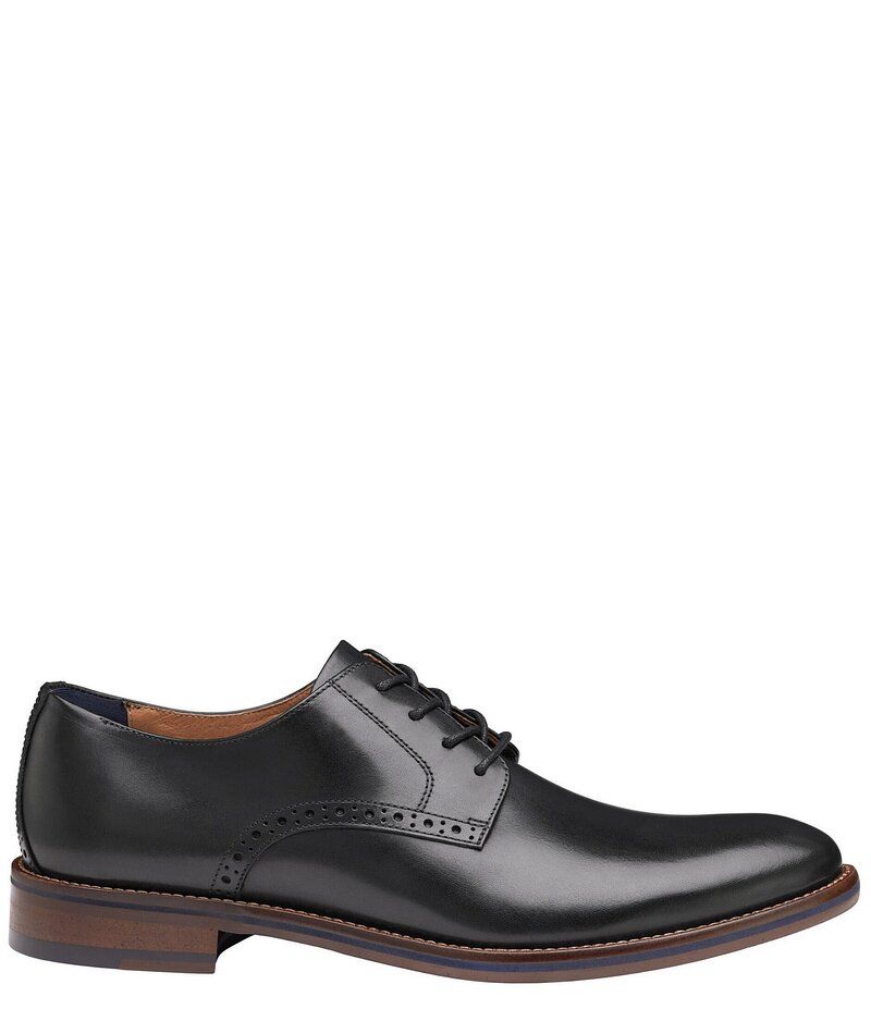 ジョンストンアンドマーフィー メンズ シューズ ドレスシューズ オックスフォード ブローグ レザー Johnston Murphy Conard 20 Leather Plain Toe Brogue Detail Oxfords Black ブラック