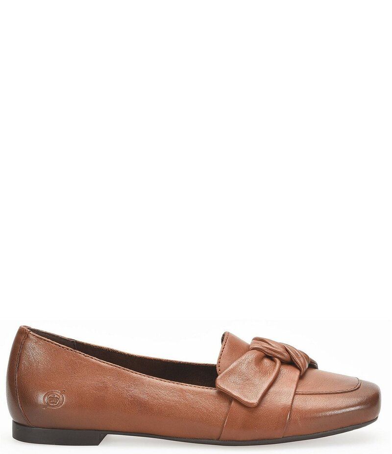 ボーン レディース シューズ パンプス レザー ローファー Born Carrine Bow Detail Leather Slip On Loafers Tan タン