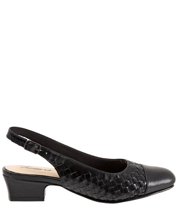 トロッターズ レディース シューズ パンプス レザー Trotters Dea Woven Leather Slingback Pumps Black ブラック