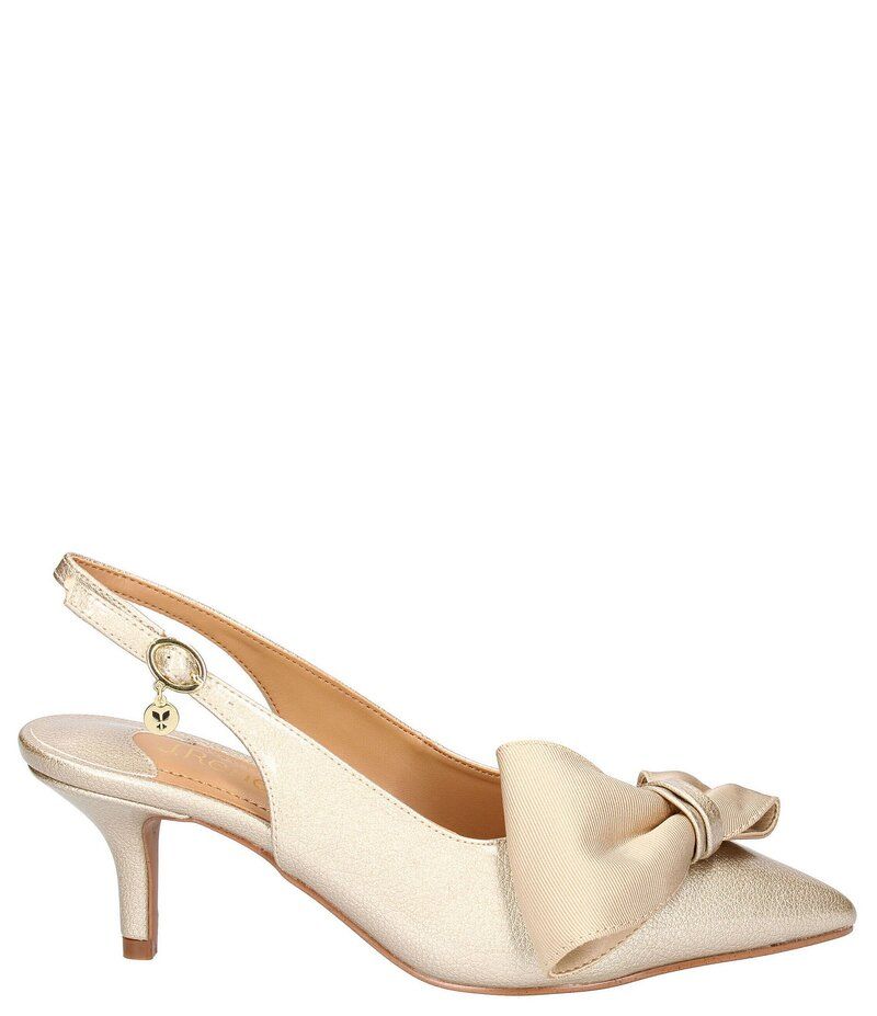 ジェイレニー レディース シューズ ヒール J Renee Devika Patent Slingback Bow Pumps Taupe Patent トープ