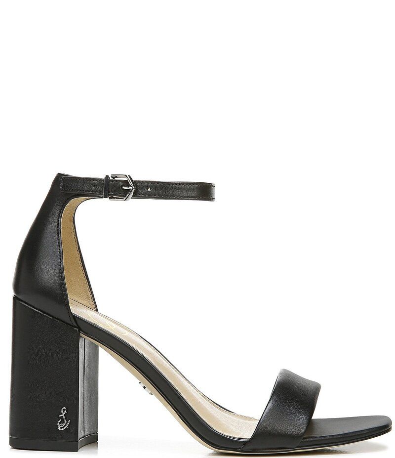 サムエデルマン レディース シューズ サンダル アンクル レザー Sam Edelman Daniella Leather Ankle Strap Square Toe Dress Sandals Black ブラック
