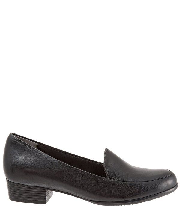 トロッターズ レディース シューズ スリッポン・ローファー レザー ヒール Trotters Monarch Leather SlipOn Block Heeloafers Black ブラック