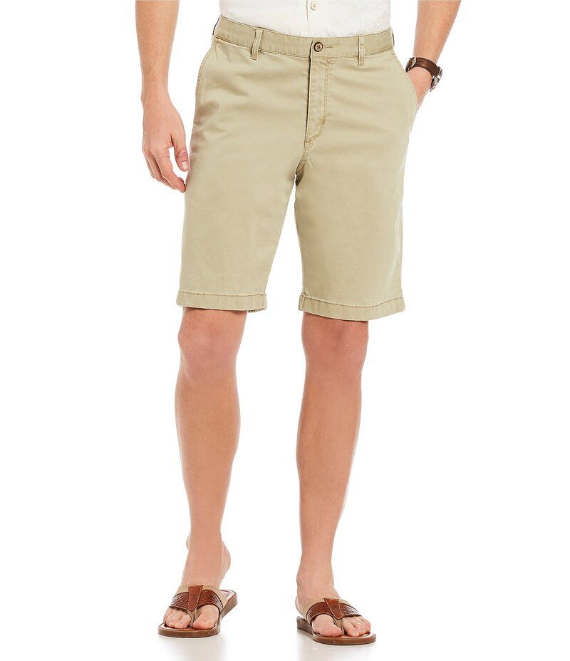 トッミーバハマ メンズ ボトムス ハーフパンツ・ショーツ Tシャツ ショートパンツ Tommy Bahama Flat Front Straight Fit Stretch Sateen 10 Inseam Boracay Shorts Khaki カーキ