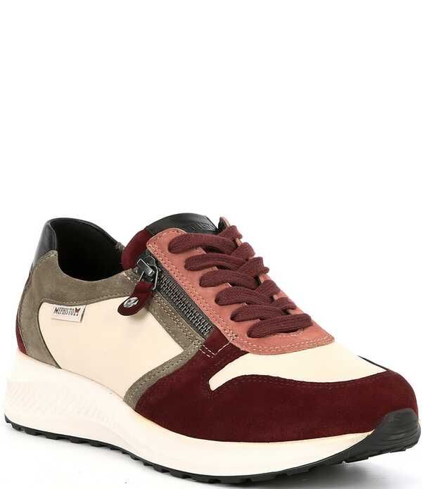 メフィスト レディース シューズ スニーカー スエード Mephisto Kim Suede Zipper Sneakers Cordovan