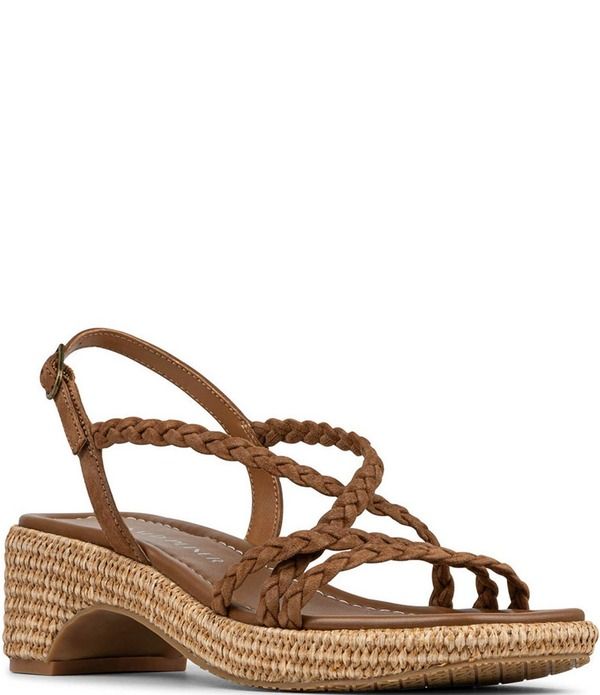 ドナルドプリネール レディース シューズ ヒール サンダル スエード Donald Plinerosalie Braided Suede Strappy Slingback Raffia Heel Sandalsaddle