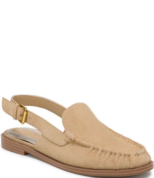 フランコサルト レディース シューズ パンプスエード ローファー Franco Sarto Sully Suede Slingback Loafers Beige ベージュ