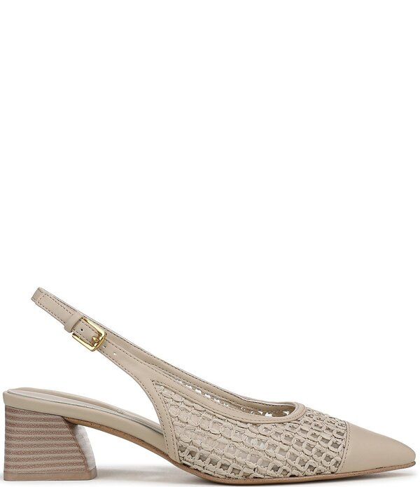 フランコサルト レディース シューズ パンプス キャップ ヒール Franco Sarto Racer 9 Raffia Cap Toe Block Heel Slingback Pumps White ホワイト