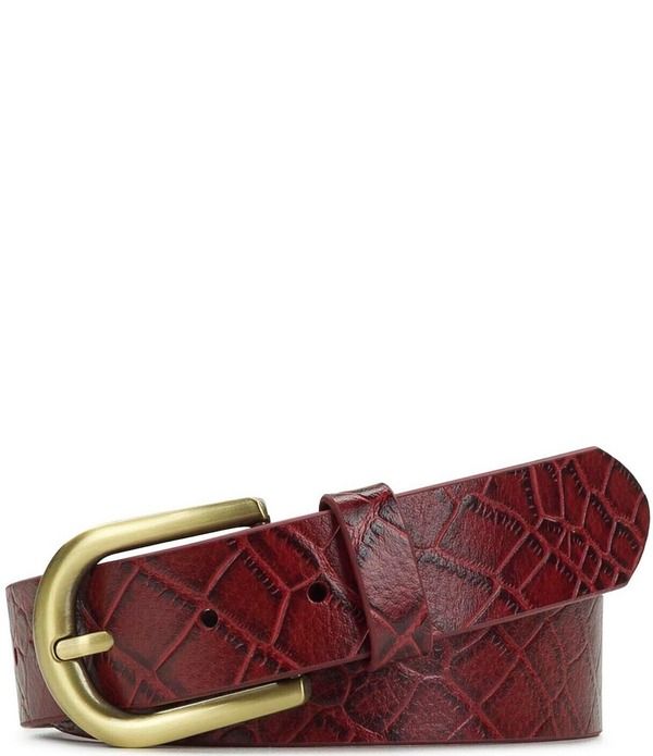 パトリシアナシュ レディース アクセサリー ベルト Patricia Nash Vietri Crocodilembossed Belt Oxblood オックスブラッド