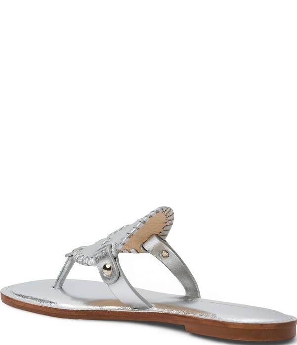 ジャックロジャース レディース シューズ サンダル レザー Jack Rogers Collins Leather Slip On Thong Sandalsilver シルバー