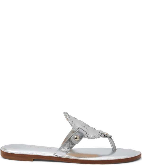 ジャックロジャース レディース シューズ サンダル レザー Jack Rogers Collins Leather Slip On Thong Sandalsilver シルバー