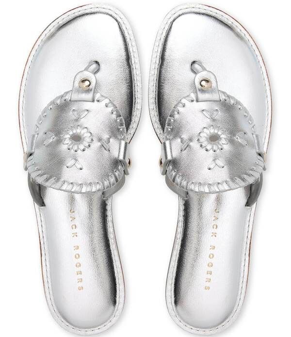 ジャックロジャース レディース シューズ サンダル レザー Jack Rogers Collins Leather Slip On Thong Sandalsilver シルバー