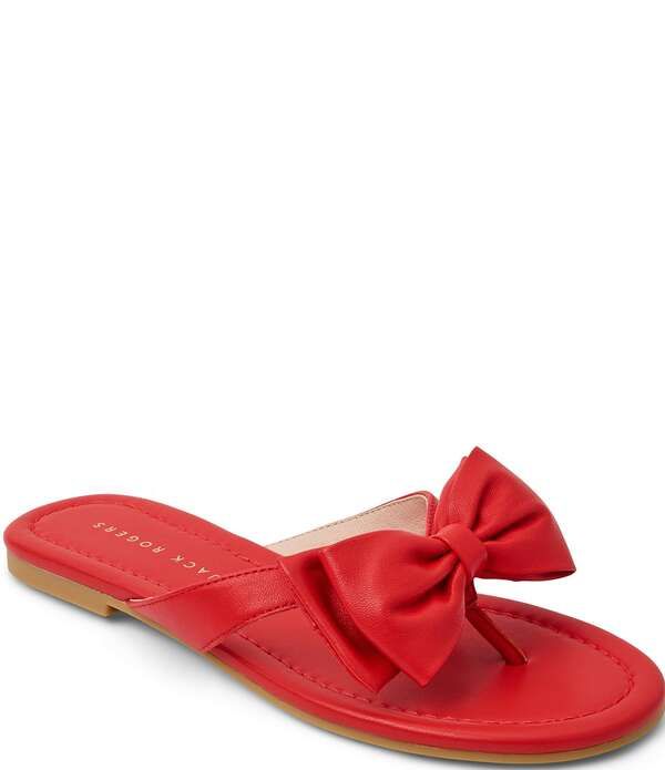 ジャックロジャース レディース シューズ サンダル レザー Jack Rogers Vannah Leather Bow Thong Sandals Fired レッド