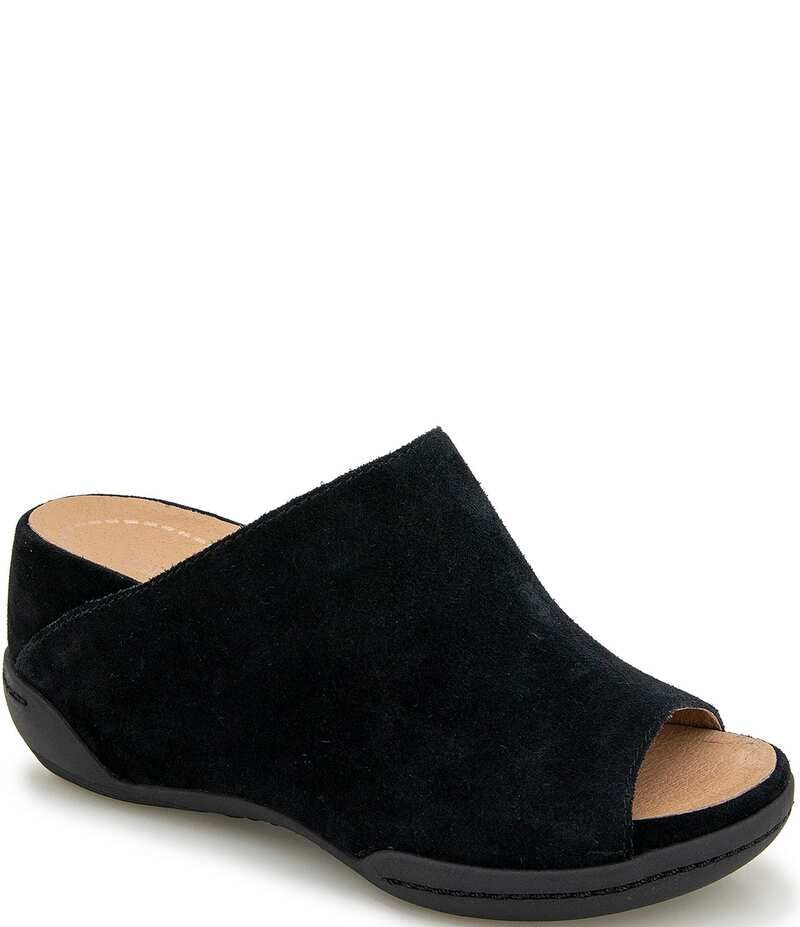 ジャンブー レディース シューズ サンダル プラットフォーム スエード Jambu Womens Nelly Suede Platform Wedge Slide Sandals Black ブラック
