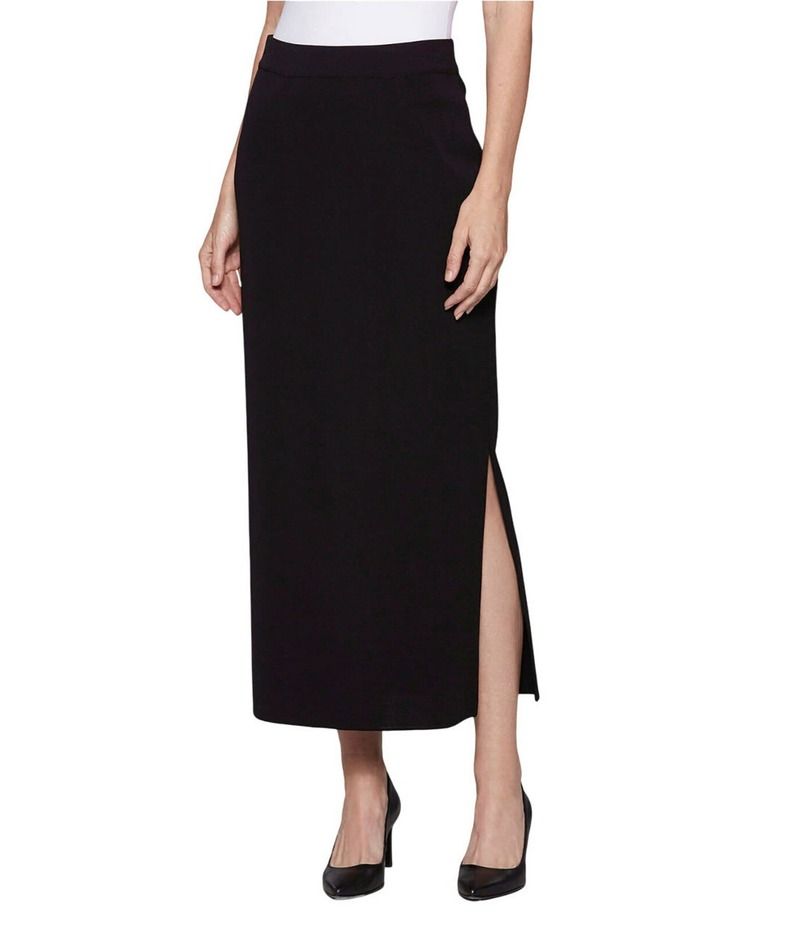 ミソック レディース ボトムス スカート ニット MISOOK Knit Elastic Waist PullOn Straight Skirt Black ブラック
