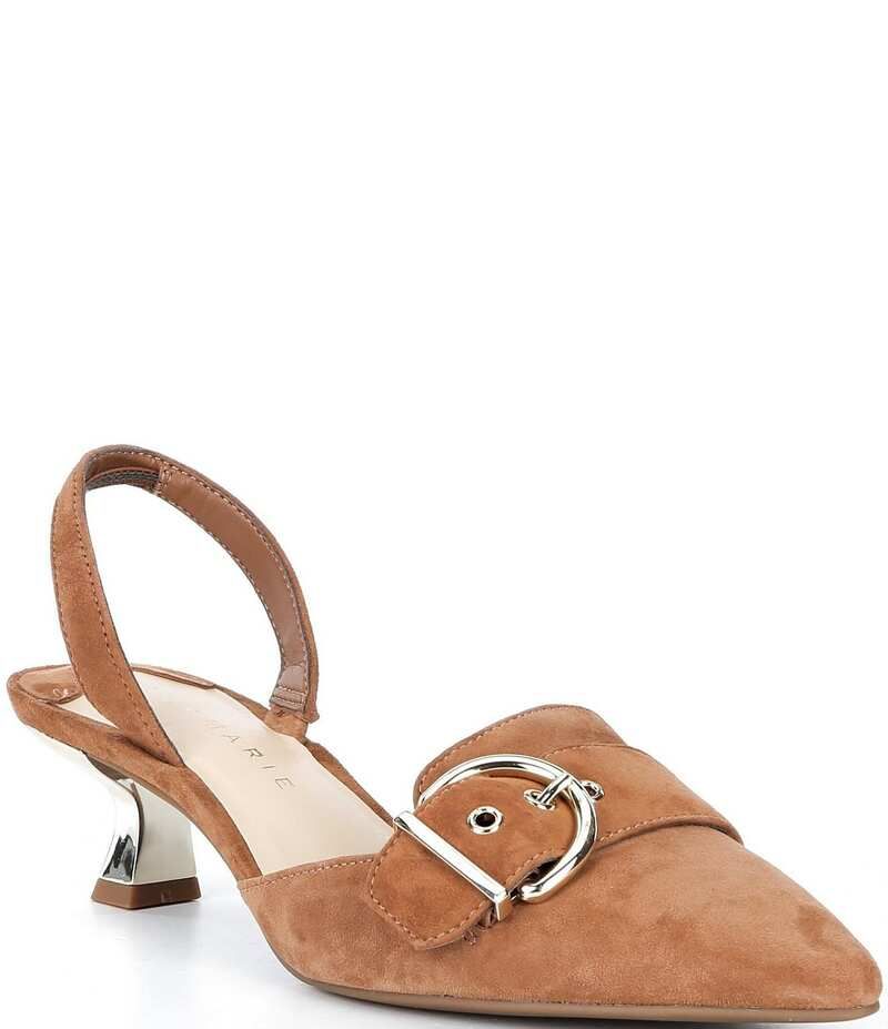 アレックスマリー レディース シューズ ヒール スエード Alex Marie Zell Suede Buckle Ornament Slingback Pumps Ibiza Nude