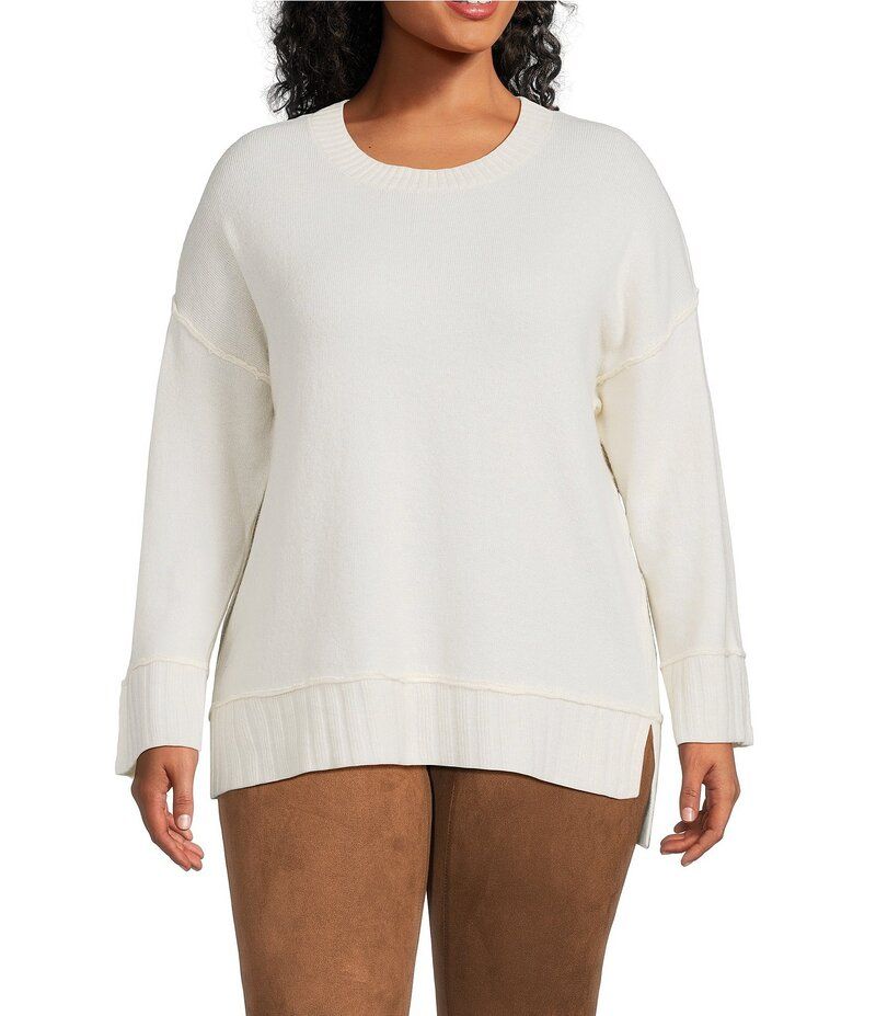 ウエストバウンド レディース アウター ニット・セーター クルーネック プラスサイズ ウール セーター Westbound Plus Wool Blend Long Sleeve Crew Neck Sweater Buttercream