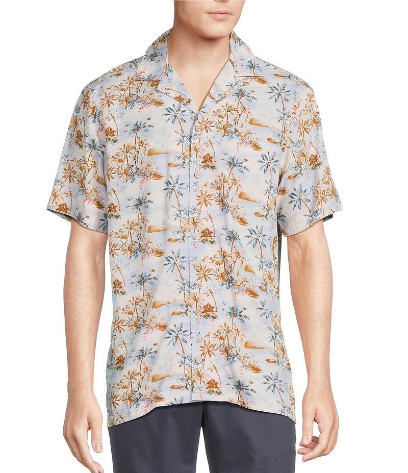 ダニエル クレミュ メンズ トップス シャツ プリント キャップ ケープ Cremieux Blue Label Island Landscape Print Short Sleeve Woven Camp Shirt Multi Color マルチカラー 6,145円