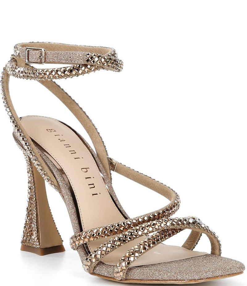 ジャンビニ レディース シューズ サンダル アンクル Gianni Bini Lelani Rhinestone Ankle Wrap Strappy Dressandals Toasted Bronze