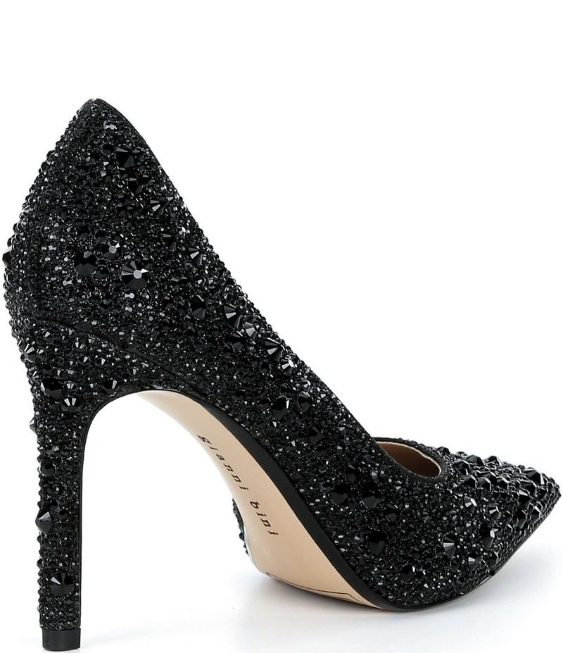 ジャンビニ レディース シューズ ヒール Gianni Bini Therry Four Multi Rhinestone dOrsay Stiletto Pumps Black ブラック