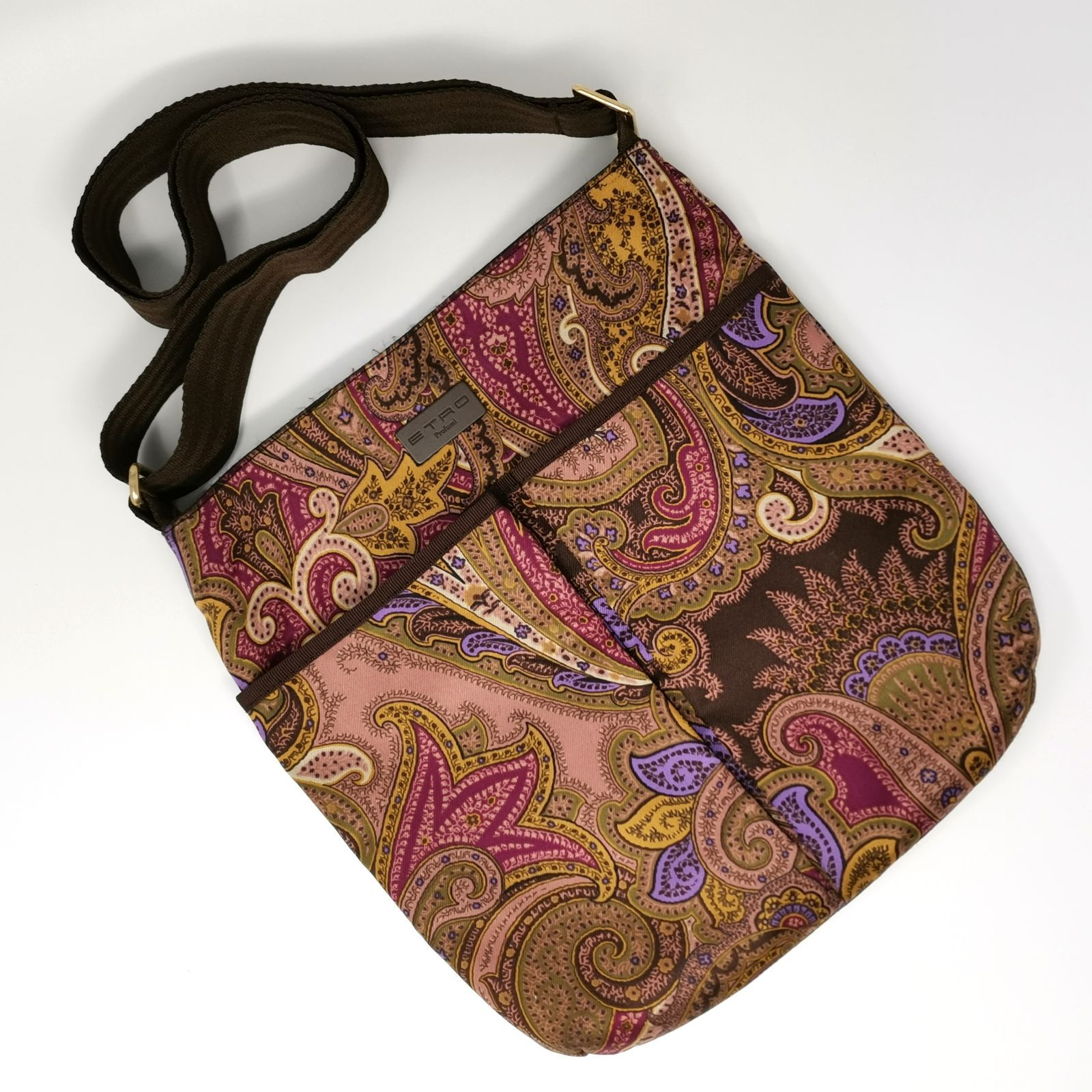 ETRO エトロ　ショルダーバッグ ペイズリー レッド パープル ブラウン 中古品 管理番号 ARCAYKO1071