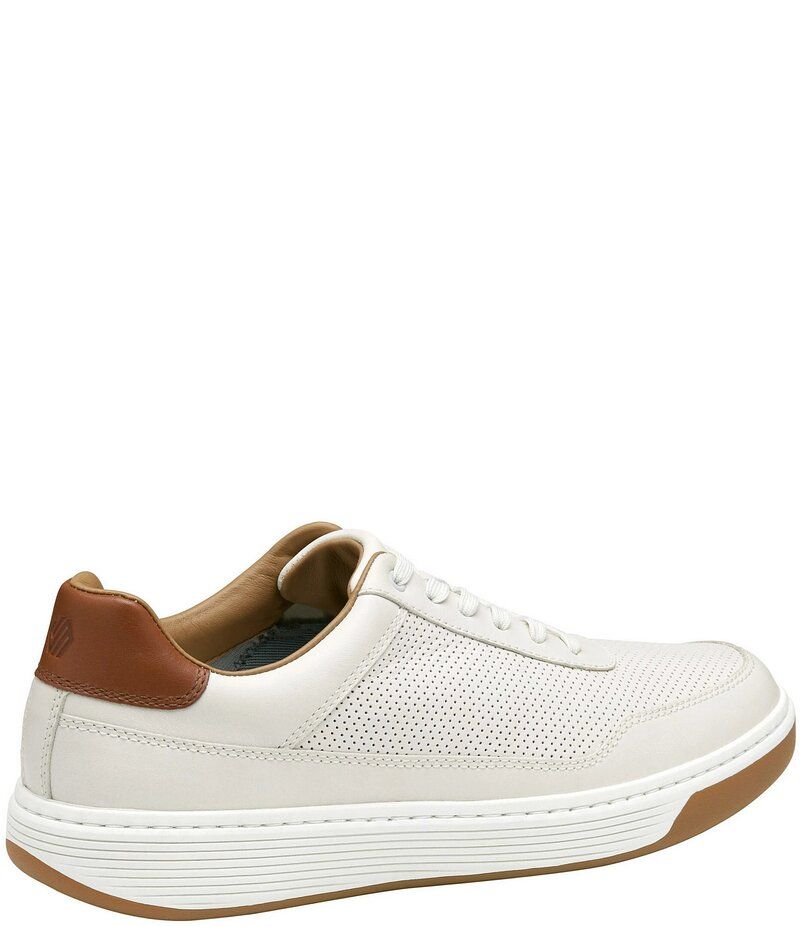 ジョンストンアンドマーフィー メンズ シューズ スニーカー レース レザー Johnston Murphy Mens Dawson Perforated Leather UThroat Lace Up Sneakers White ホワイト