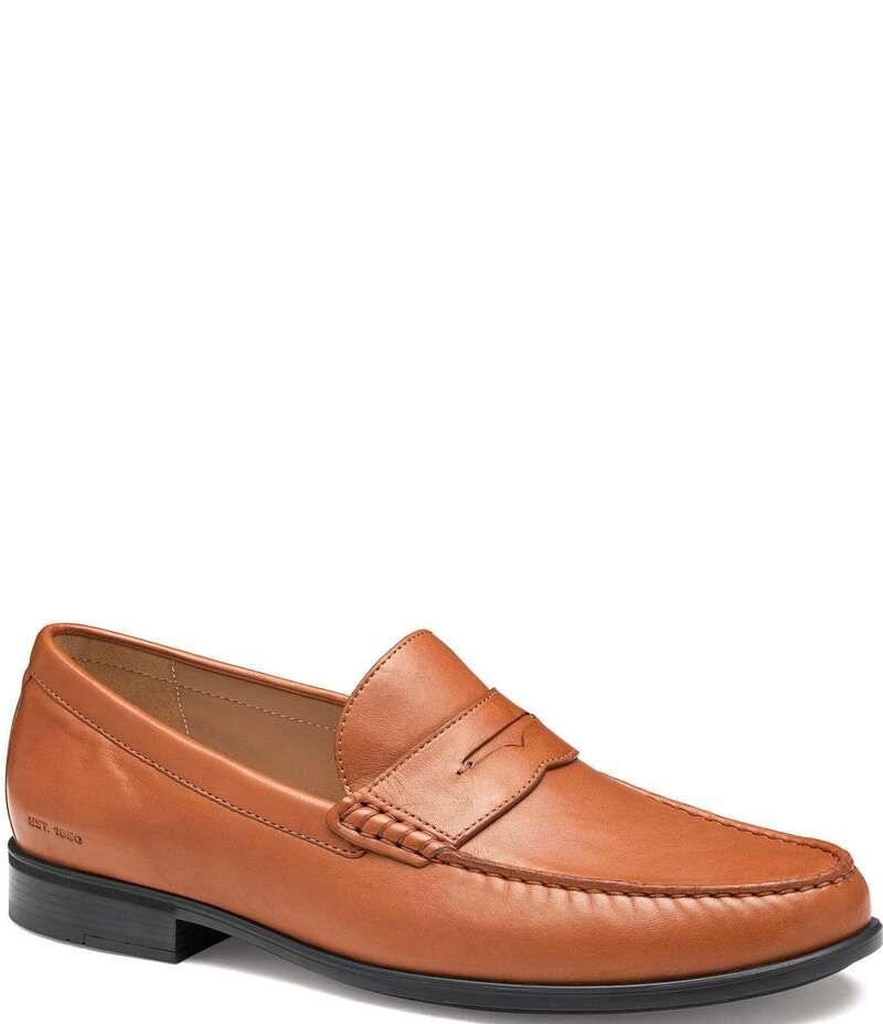 ジョンストンアンドマーフィー メンズ シューズ スリッポン・ローファー レザー ローファー Johnston Murphy Mens Harrison Leather Penny Loafers Cognac