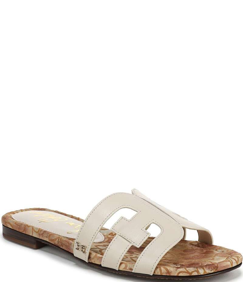 サムエデルマン レディース シューズ サンダル フラワー柄 レザー ロゴ フラワー Sam Edelman Bay Leather Double Floral Detailogo Slide Sandals Modern Ivory アイボリー