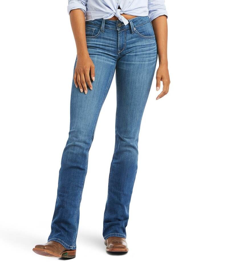 アリアト レディース ボトムス デニムパンツ ブーツカット コットン ブーツ ジーンズ Ariat REAL Patricia Mid Rise Bootcut Repreve Cotton Blend Jeans Maine