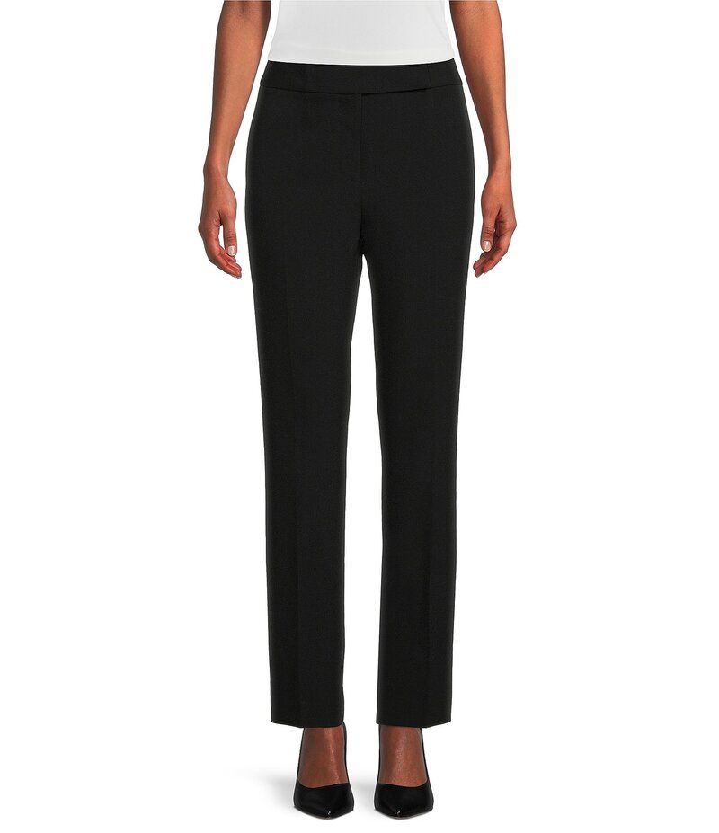 プレストンアンドヨーク レディース ボトムス カジュアルパンツ ストレート パンツ Preston York Flat Front Slim Straight Leg Pants Black ブラック