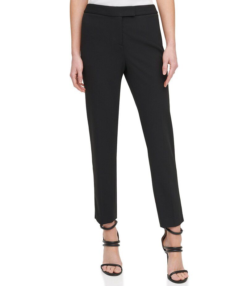 ダナキャラン レディース ボトムス カジュアルパンツ クレープ パンツ スキューバ アンクル DKNY by Donna Karan Scuba Crepe Slim Leg Ankle Pants Black ブラック