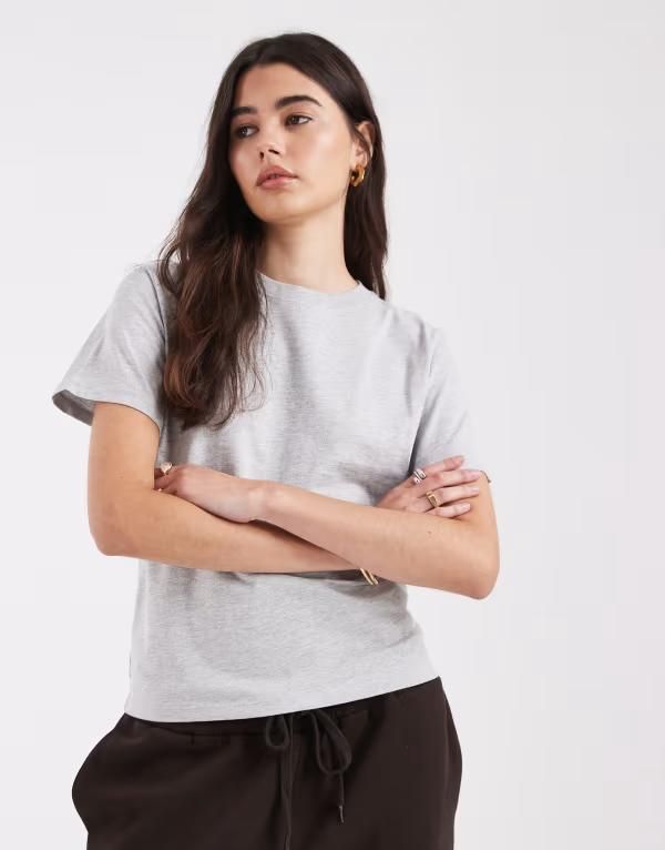 コットンオン レディース トップス Tシャツ Cotton easy Tshirt heather Gray Marle グレー