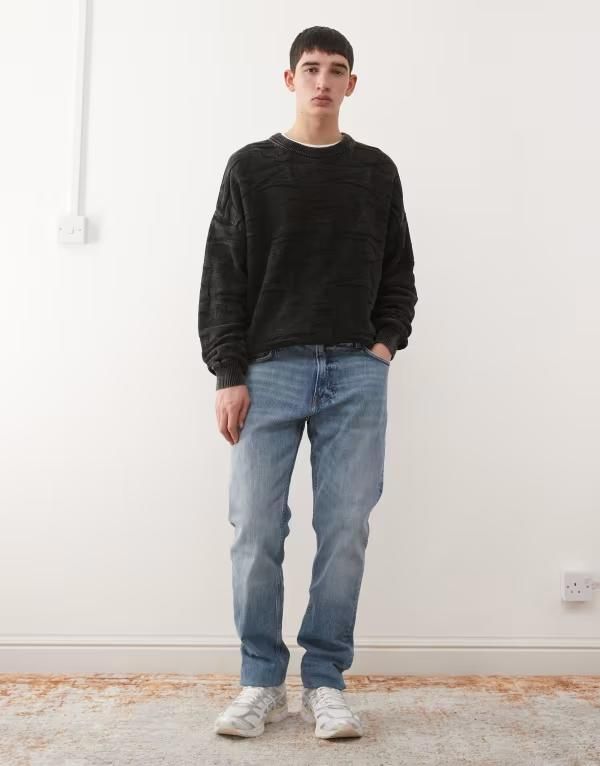ウィークデイ メンズ ボトムス デニムパンツ ジーンズ Weekday Orion slim straight jeans wash Blue Horses ブルー