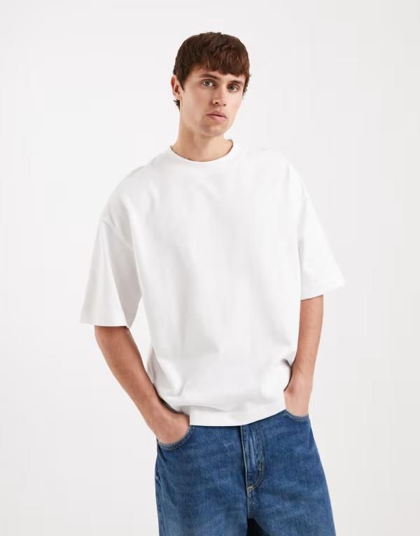 エイソス メンズ トップス Tシャツ ASOS DESIGN super heavyweight oversized boxy tshirt WHITE ホワイト