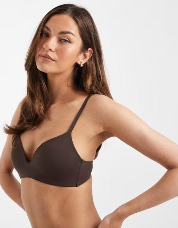 オンリー レディース アンダーウェア ブラジャー ONLY molded bra Seal brown ブラウン
