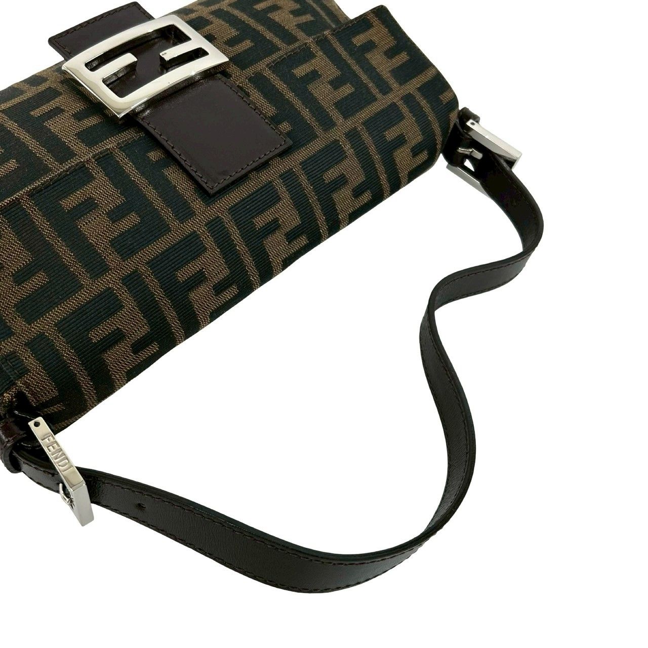 極 美品 FENDI フェンディ マンマバケット ズッカ FF ロゴ 柄 レザー