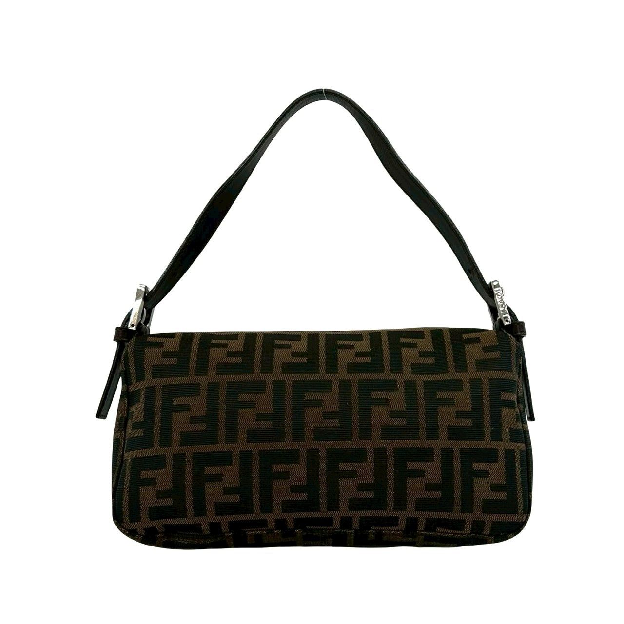 極 美品 FENDI フェンディ マンマバケット ズッカ FF ロゴ 柄 レザー