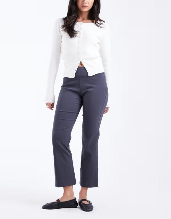 コットンオン レディース ボトムス カジュアルパンツ Cotton nico stretch fitted pants in charcoal チャコール