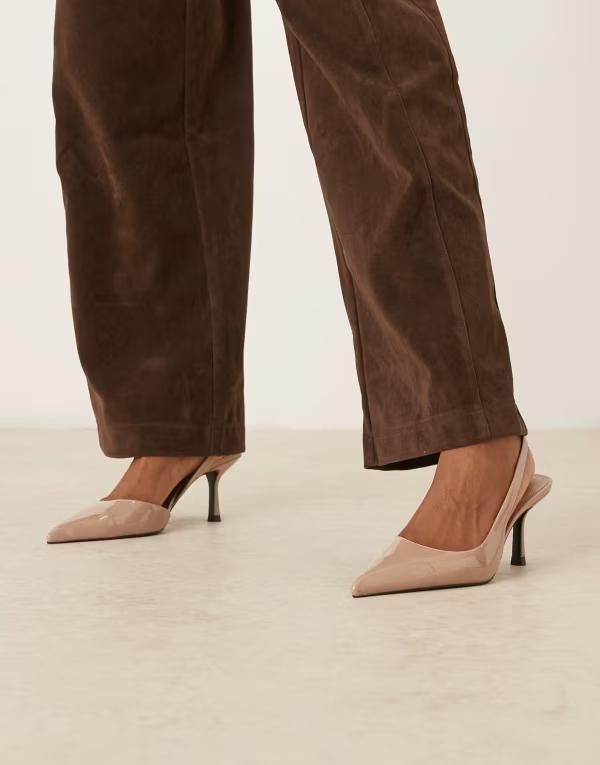 マンゴ レディース シューズ ヒール Mango slingback heels in blush BLUSH PINK ピンク