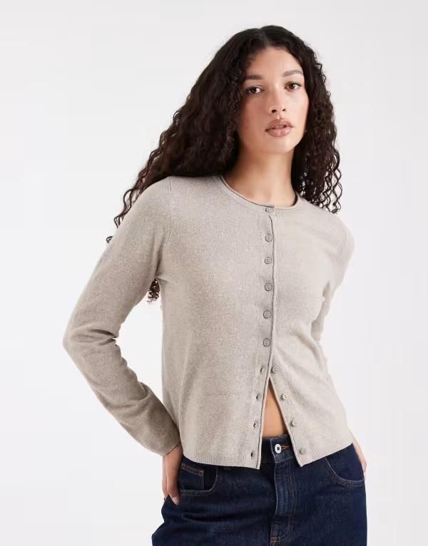 オンリー レディース アウター カーディガン ニット Only knitted cardigan Beige ベージュ