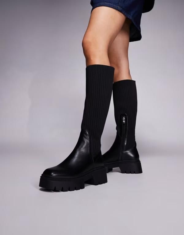 シミ レディース シューズ ブーツ・レインブーツ SIMMI Shoesimmi London sockneehigh boots Black ブラック