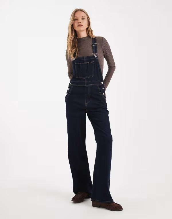 エイソス レディース ボトムス カジュアルパンツ オーバーオール デニム ASOS DESIGN denim overall in rinsewash Rinse デニム
