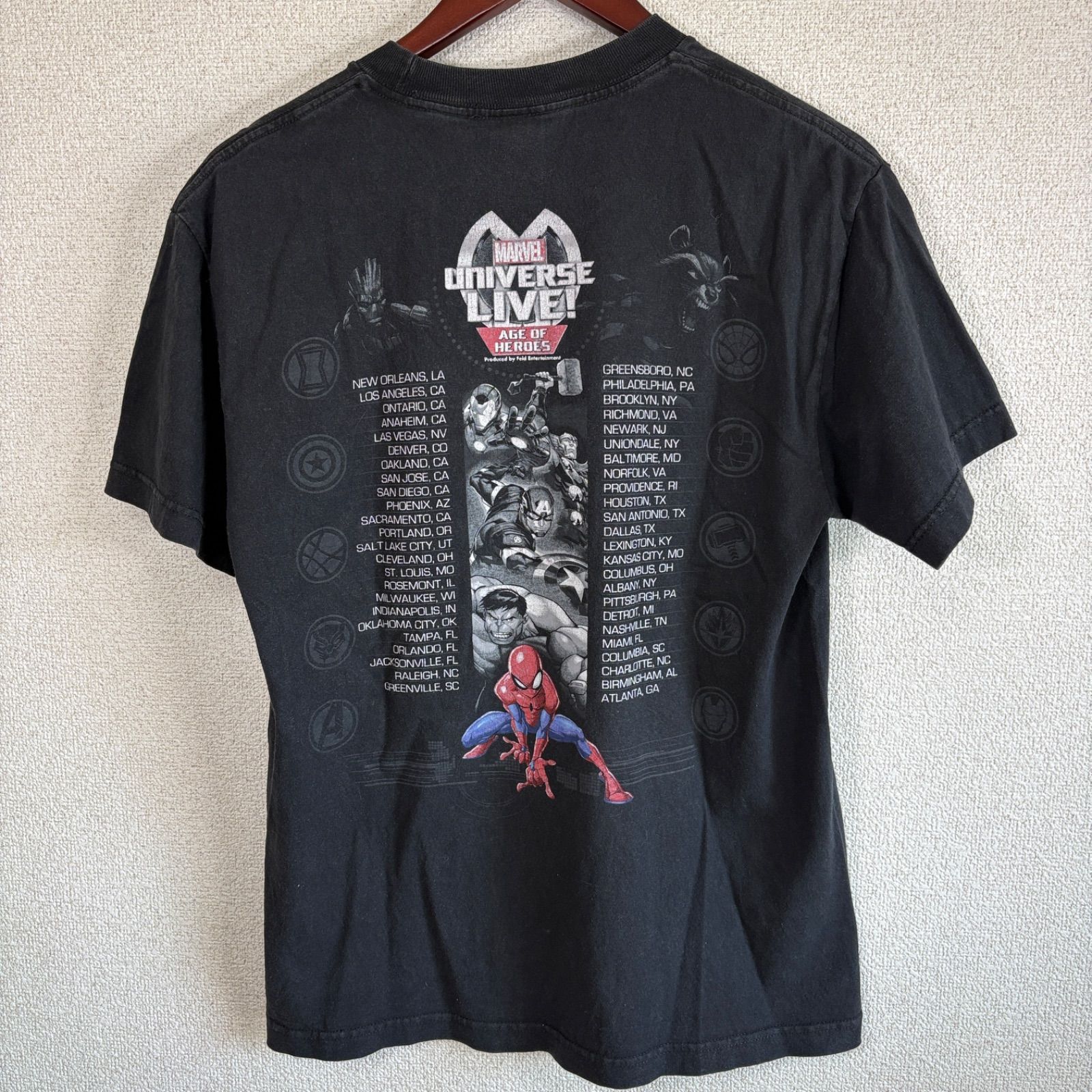 MARVEL UNIVERSE LIVE Tシャツ スパイダーマン アイアンマン ハルク 