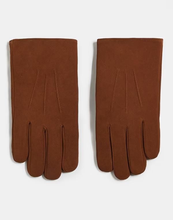 エイソス メンズ アクセサリー 手袋 スエード ASOS DESIGN premium suede and borg gloves in tan TAN タン